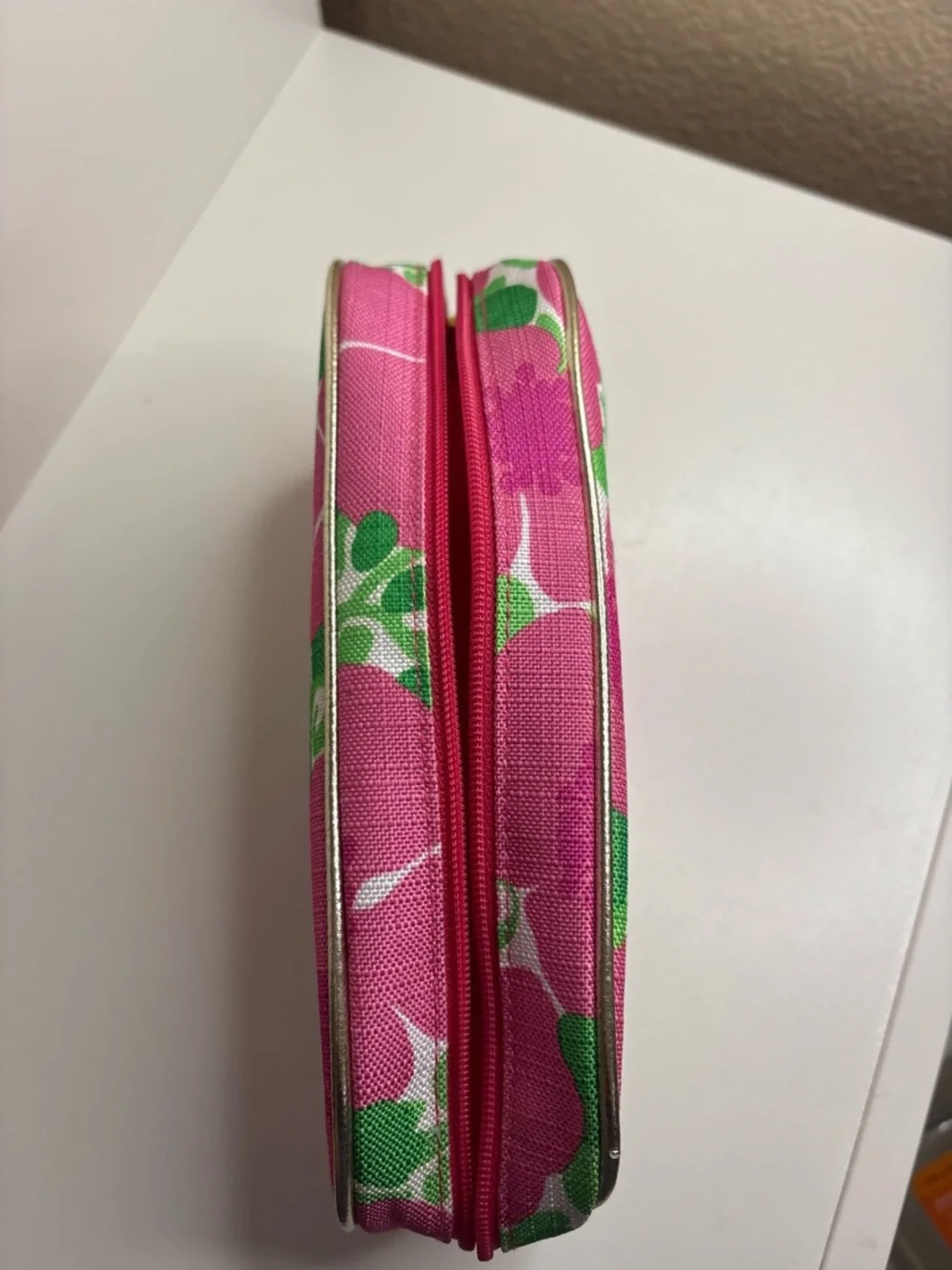 Lilly Pulitzer x Estée Lauder Floral Makeup Bag Pink Green Cosmetic Travel Case